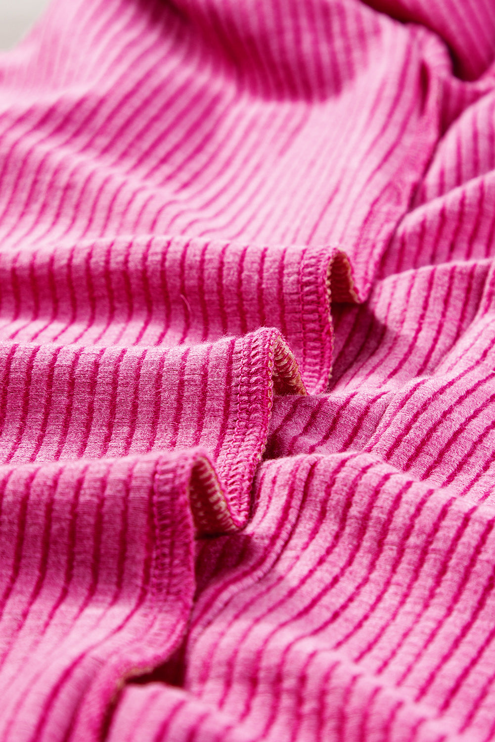 Apricot Pink Textured Colorblock Crew Neck T Shirt