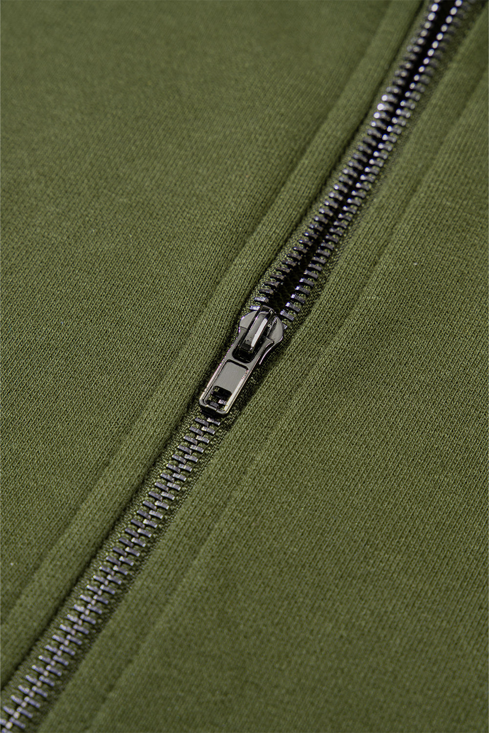 Bonbon Solid Kangaroo Pocket Half Zipper Oversized Hoodie