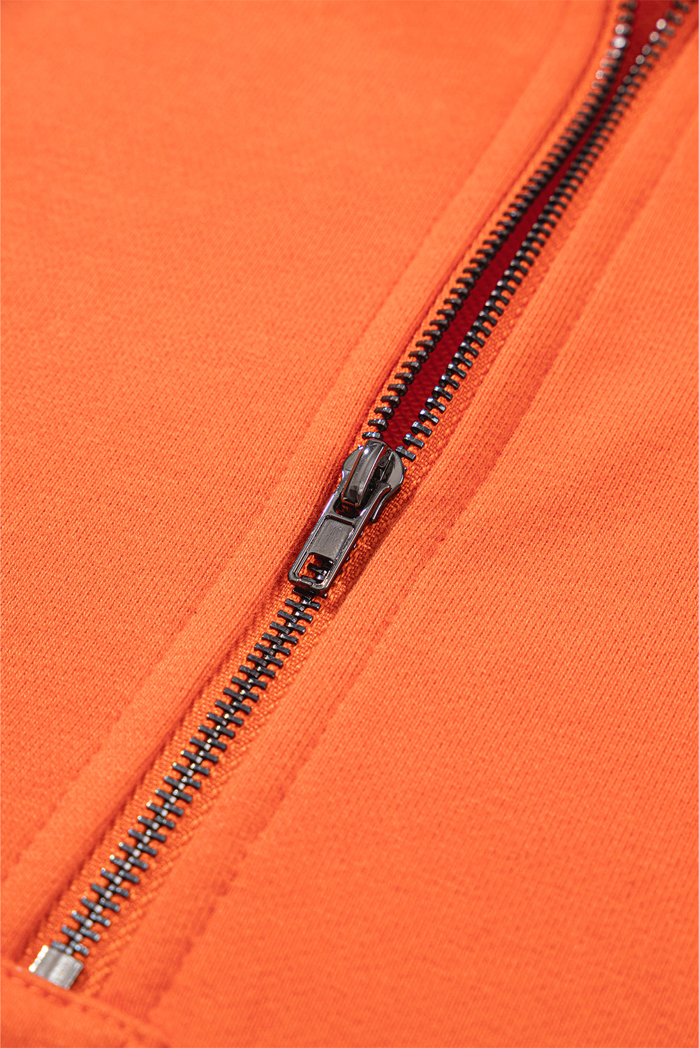 Bonbon Solid Kangaroo Pocket Half Zipper Oversized Hoodie