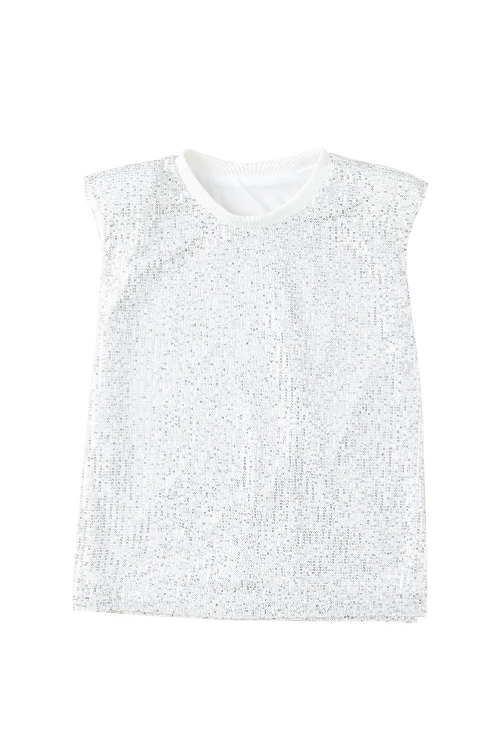 Black Apricot Sequin Round Neck Tank Top
