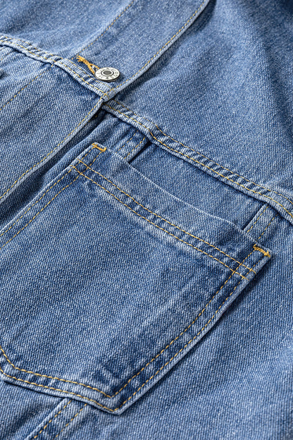 Wild Wind Washed Oversize Pocketed Denim Jacket