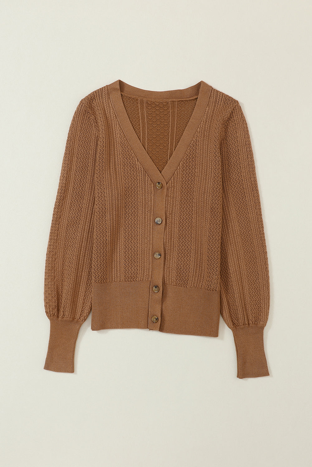 Cypress V Neck Buttoned Textured Sweater Cardigan