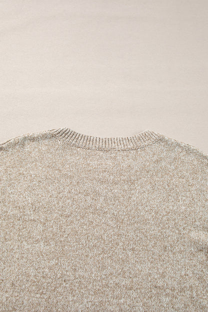 Gray Star Pattern Drop Shoulder Sweater