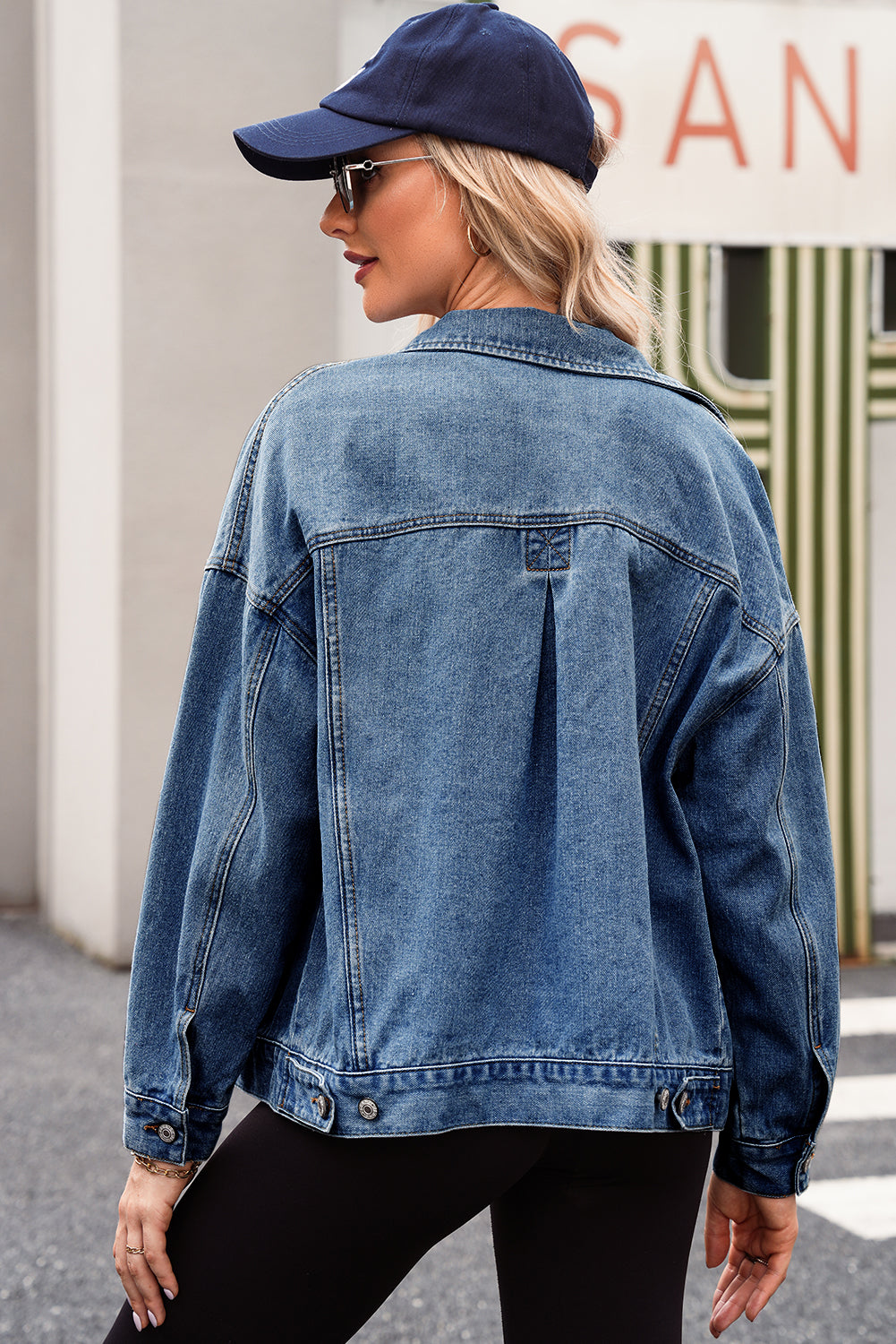 Wild Wind Washed Oversize Pocketed Denim Jacket